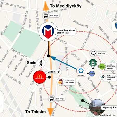 Full Near Osmanbey Metro Nianta アパート *